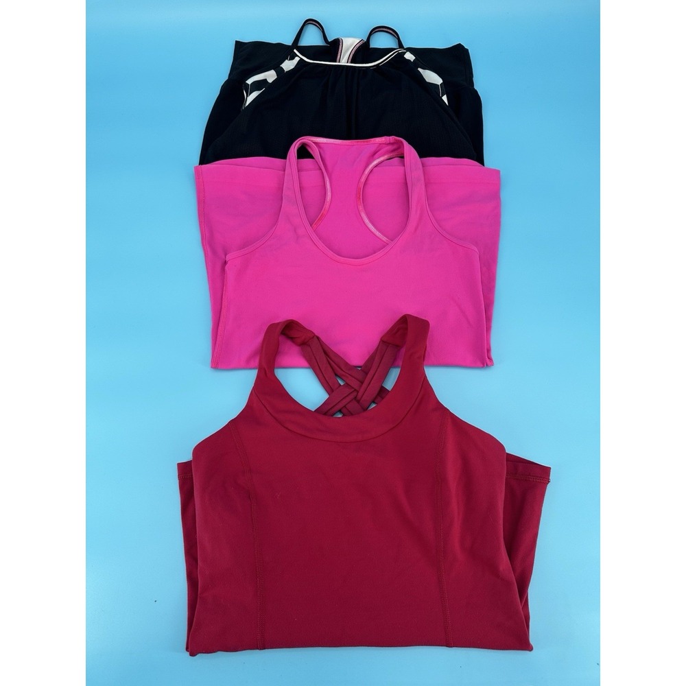 X3 LULULEMON Tank Tops Built In Bra Tops Women's Size 4 Multicolor‎
